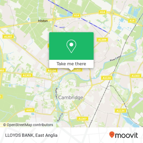 LLOYDS BANK, Chesterton Road Cambridge Cambridge CB4 3 map