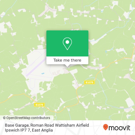 Base Garage, Roman Road Wattisham Airfield Ipswich IP7 7 map