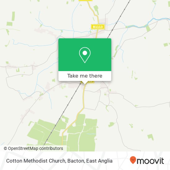Cotton Methodist Church, Bacton map