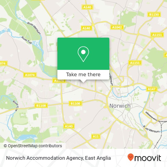 Norwich Accommodation Agency map