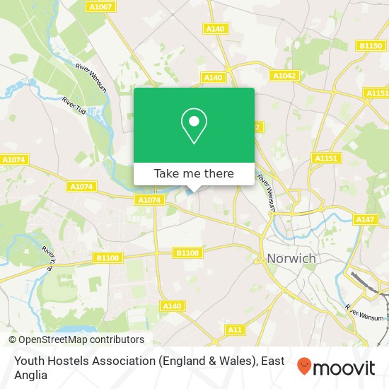 Youth Hostels Association (England & Wales) map