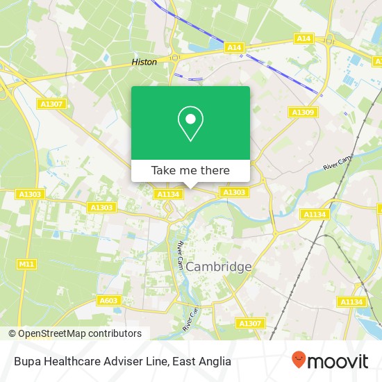 Bupa Healthcare Adviser Line map