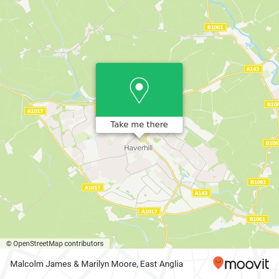 Malcolm James & Marilyn Moore map