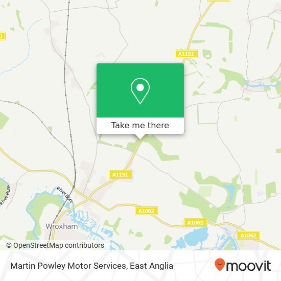 Martin Powley Motor Services map