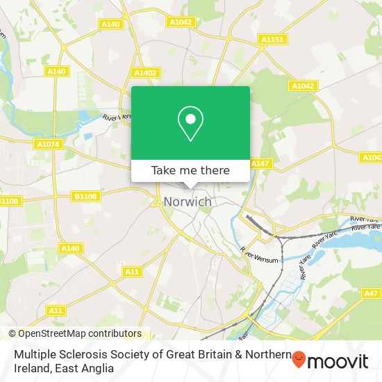 Multiple Sclerosis Society of Great Britain & Northern Ireland map