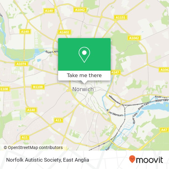 Norfolk Autistic Society map