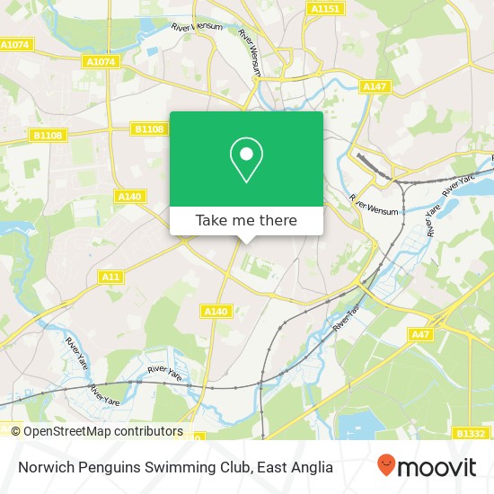 Norwich Penguins Swimming Club map