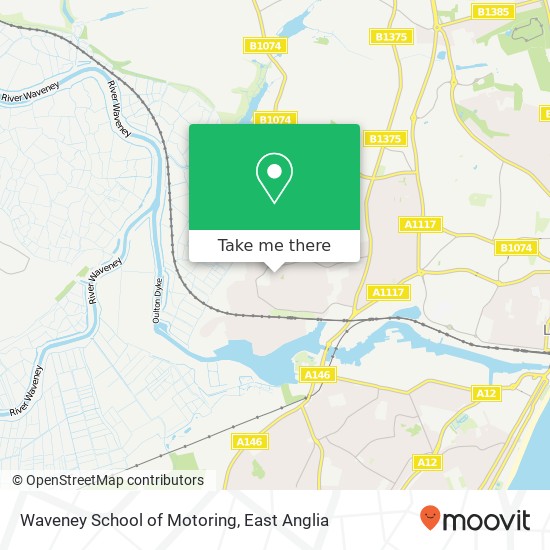 Waveney School of Motoring map