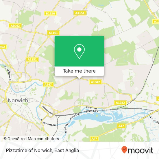Pizzatime of Norwich map