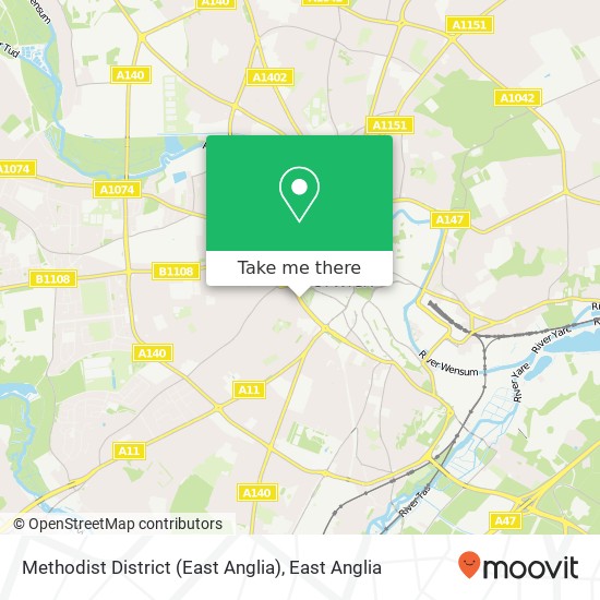 Methodist District (East Anglia) map