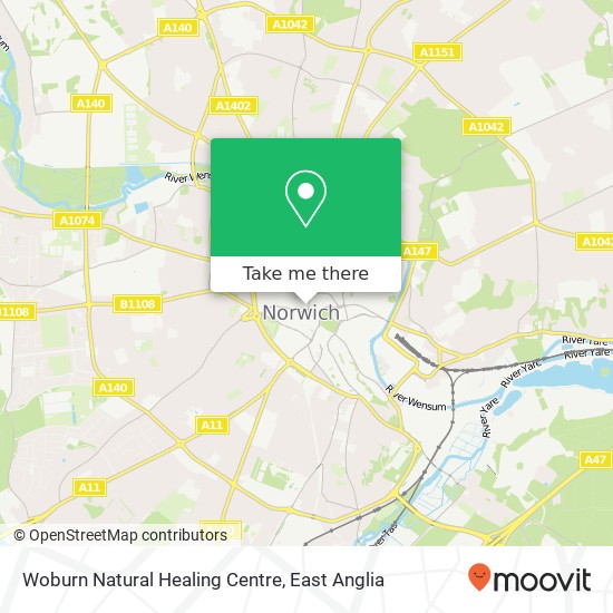 Woburn Natural Healing Centre map