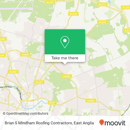 Brian S Mindham Roofing Contractors map
