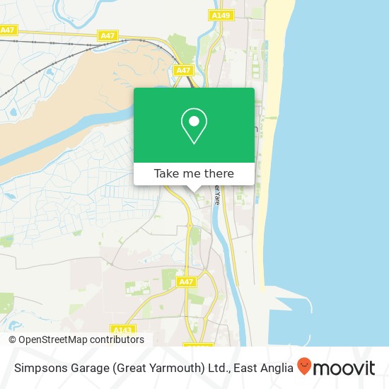 Simpsons Garage (Great Yarmouth) Ltd. map