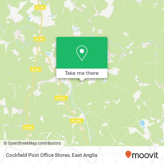 Cockfield Post Office Stores map