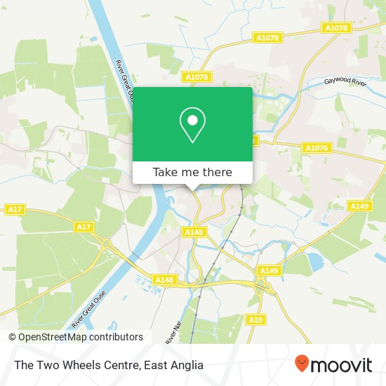 The Two Wheels Centre map
