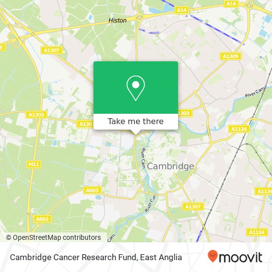 Cambridge Cancer Research Fund map