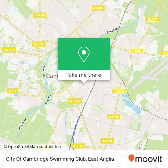 City Of Cambridge Swimming Club map