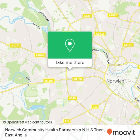 Norwich Community Health Partnership N H S Trust map