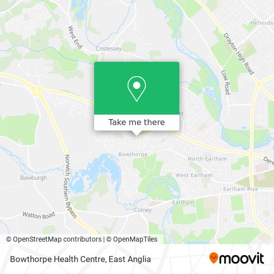 Bowthorpe Health Centre map