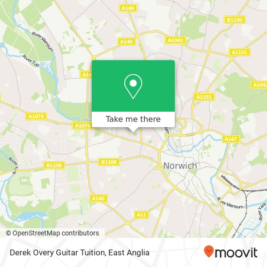 Derek Overy Guitar Tuition map