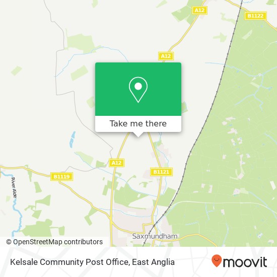 Kelsale Community Post Office map