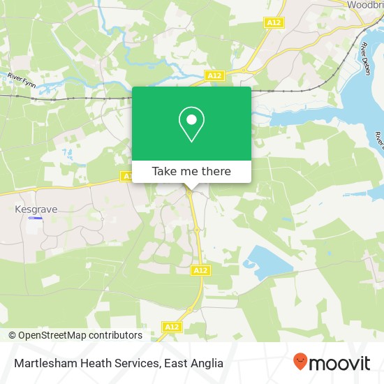 Martlesham Heath Services map