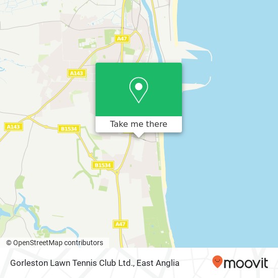 Gorleston Lawn Tennis Club Ltd. map