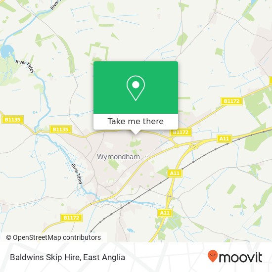 Baldwins Skip Hire map