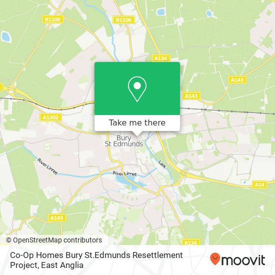 Co-Op Homes Bury St.Edmunds Resettlement Project map