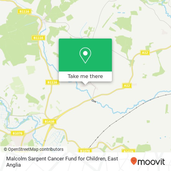 Malcolm Sargent Cancer Fund for Children map