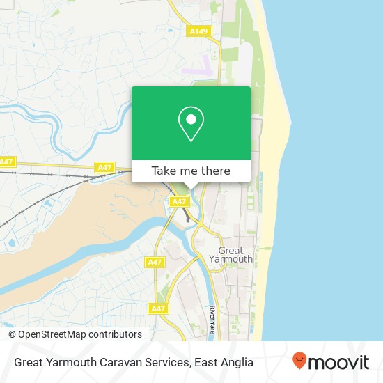 Great Yarmouth Caravan Services map