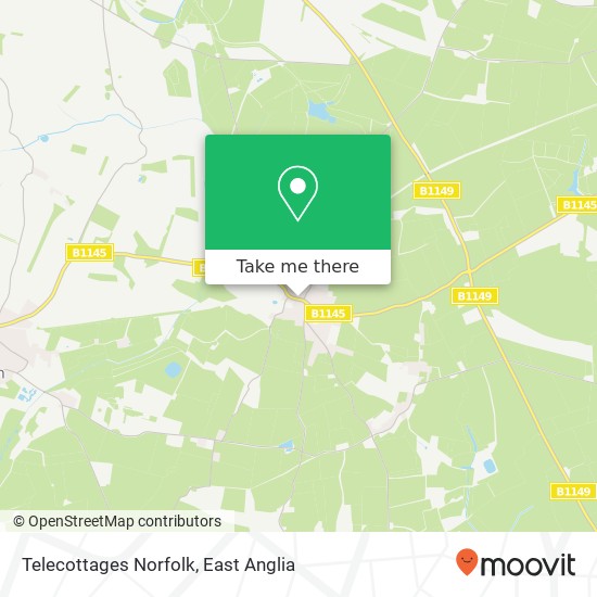 Telecottages Norfolk map