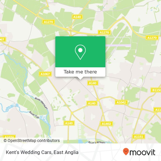 Kent's Wedding Cars map