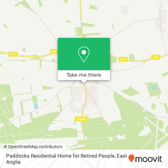 Paddocks Residential Home for Retired People map