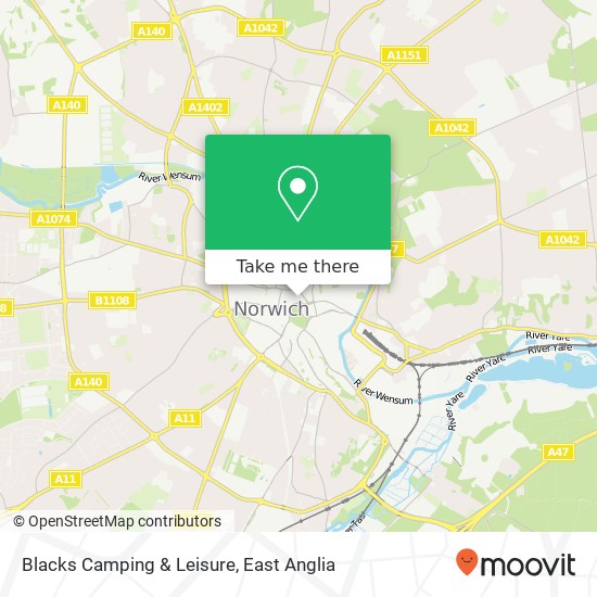 Blacks Camping & Leisure map