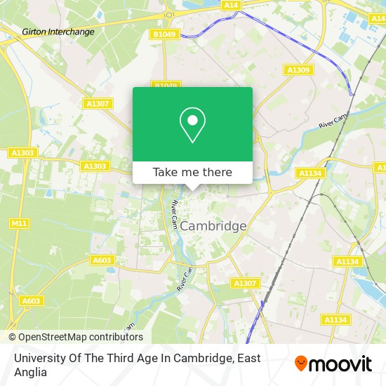 University Of The Third Age In Cambridge map