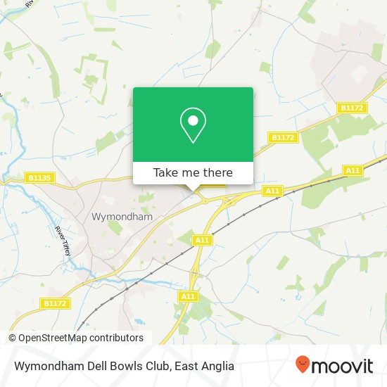 Wymondham Dell Bowls Club map