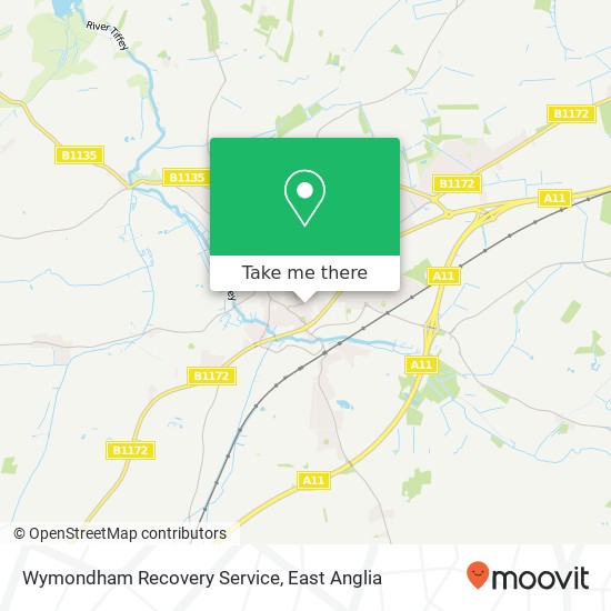 Wymondham Recovery Service map