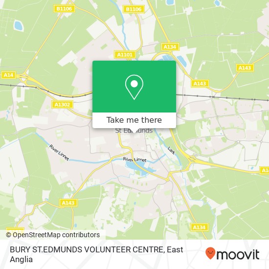 BURY ST.EDMUNDS VOLUNTEER CENTRE map