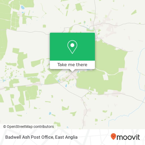 Badwell Ash Post Office map