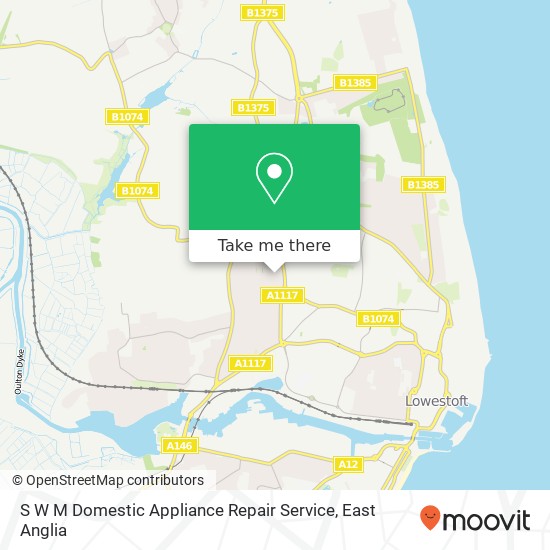 S W M Domestic Appliance Repair Service map