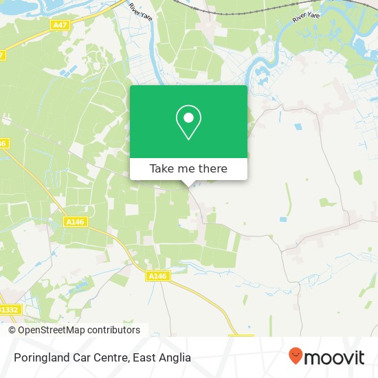 Poringland Car Centre map