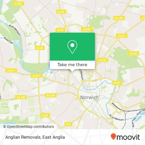 Anglian Removals map
