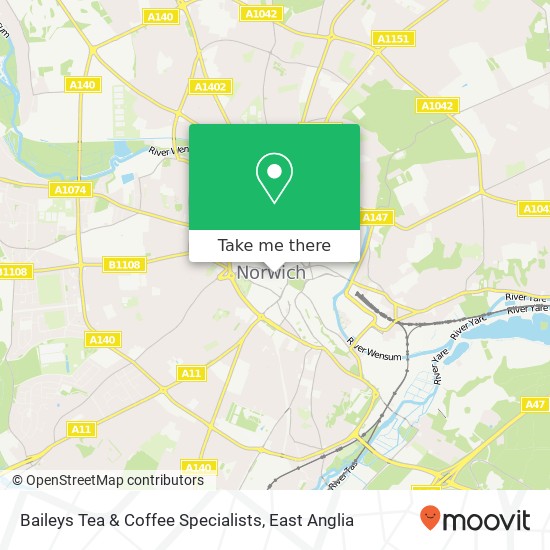 Baileys Tea & Coffee Specialists map