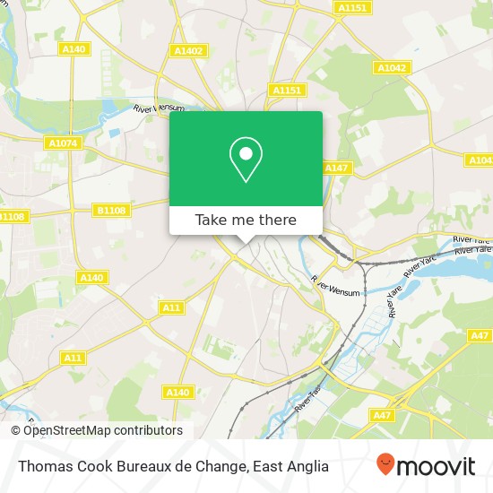 Thomas Cook Bureaux de Change map