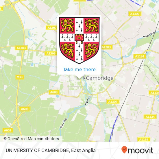 UNIVERSITY OF CAMBRIDGE map