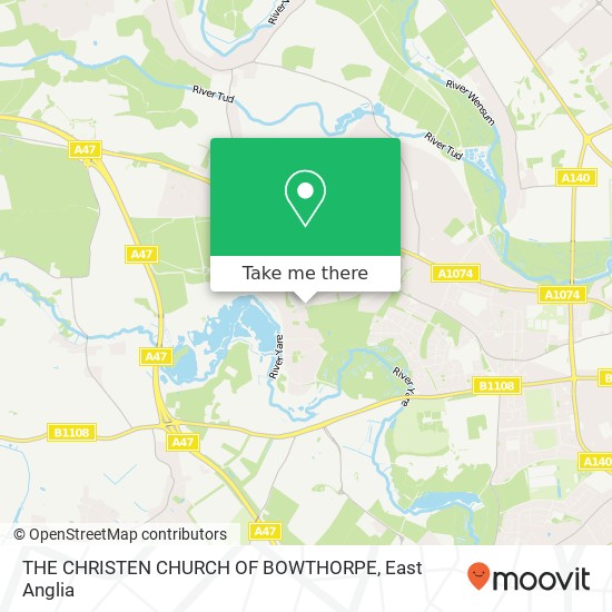 THE CHRISTEN CHURCH OF BOWTHORPE map