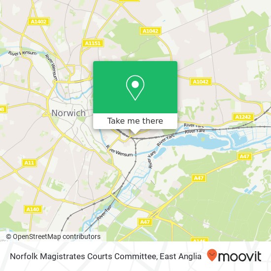 Norfolk Magistrates Courts Committee map