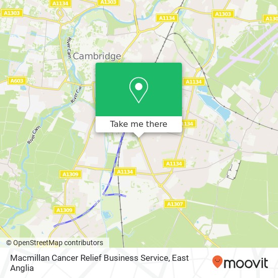 Macmillan Cancer Relief Business Service map