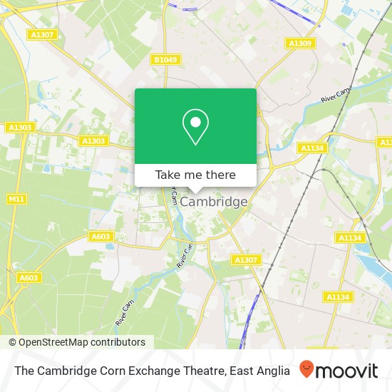 The Cambridge Corn Exchange Theatre map